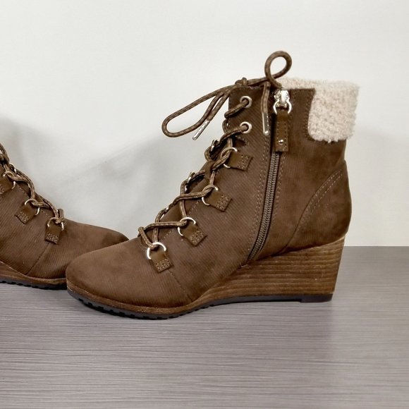 Dr. Scholl's Charmer Wedge Bootie, Brown Fabric, Womens Size 6 US / 36 - Picture 6 of 11